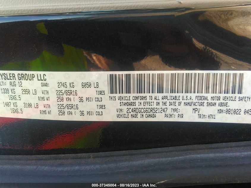 2013 DODGE GRAND CARAVAN SXT - 2C4RDGCG6DR521247