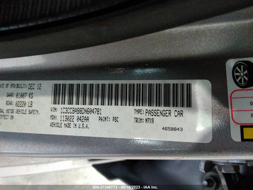 2013 CHRYSLER 200 LX - 1C3CCBAB8DN604781