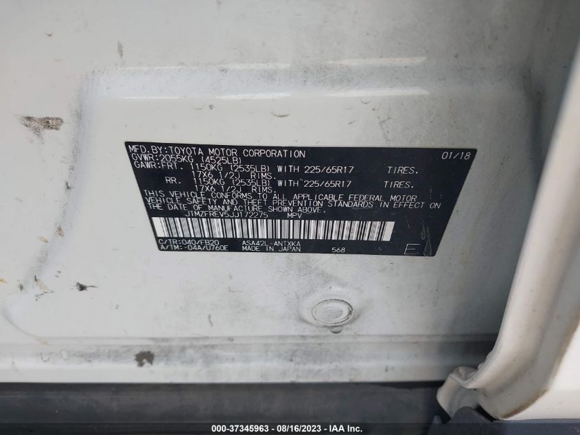 2018 TOYOTA RAV4 LE - JTMZFREV5JJ172275