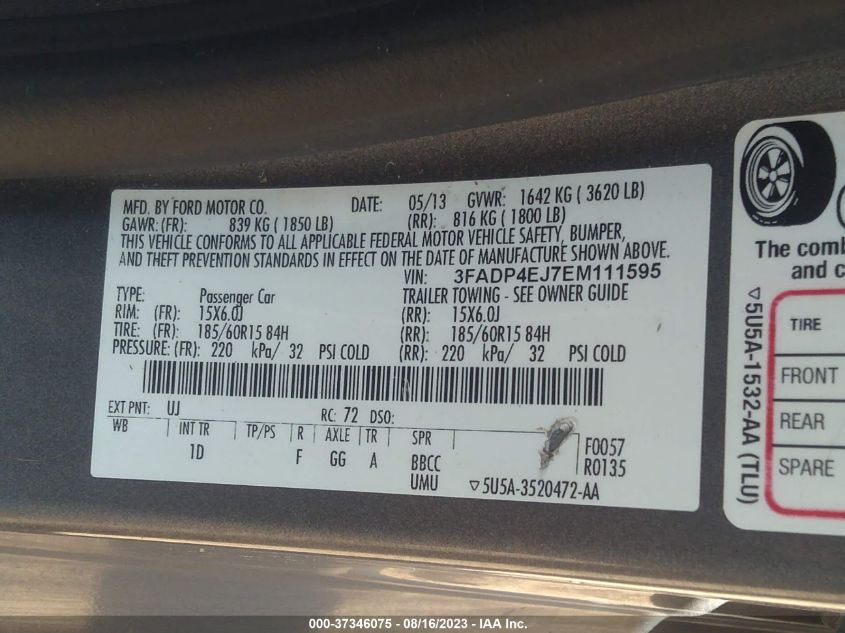 2014 FORD FIESTA SE - 3FADP4EJ7EM111595