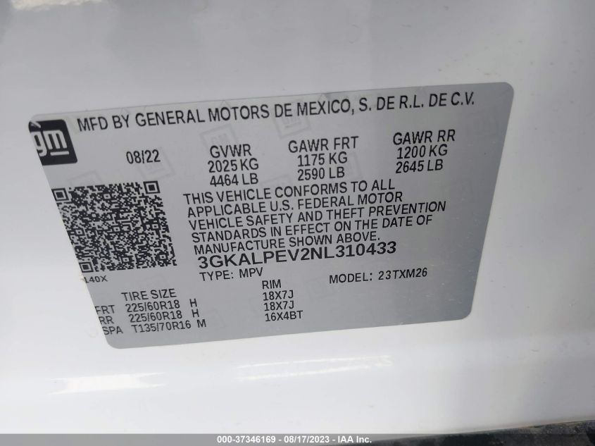 2022 GMC TERRAIN SLT - 3GKALPEV2NL310433