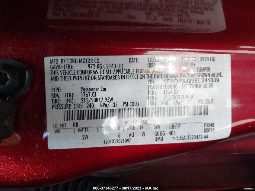 2014 FORD FOCUS TITANIUM - 1FADP3J29EL241839