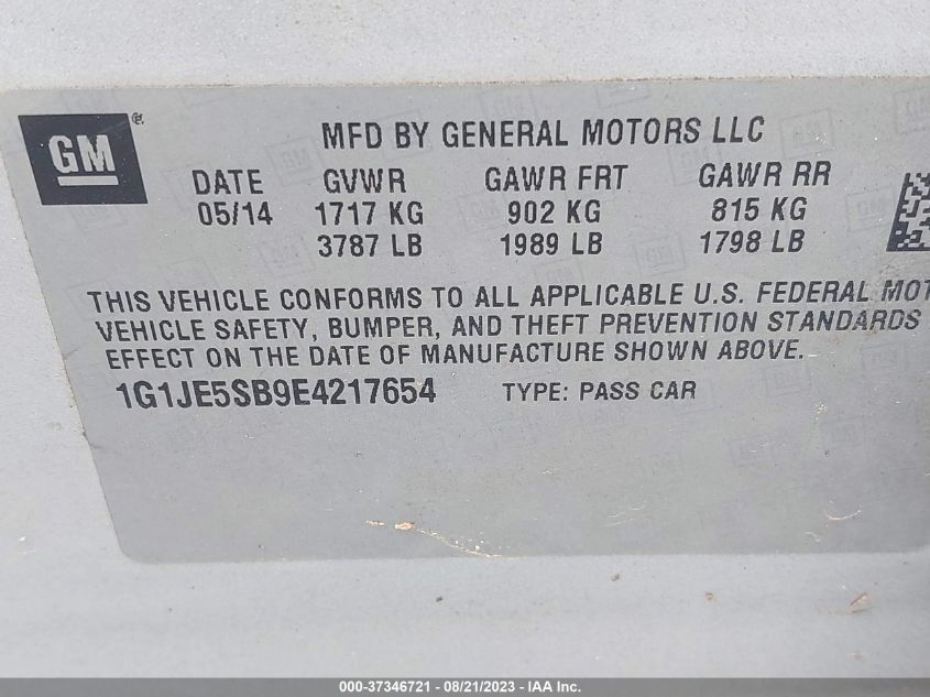 2014 CHEVROLET SONIC LTZ - 1G1JE5SB9E4217654
