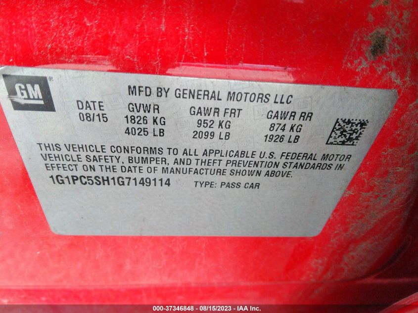 2016 CHEVROLET CRUZE LIMITED LS - 1G1PC5SH1G7149114