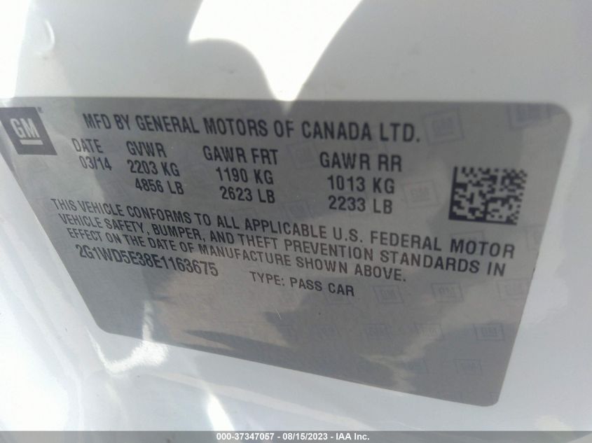 2014 CHEVROLET IMPALA LIMITED POLICE POLICE 2G1WD5E38E1163675