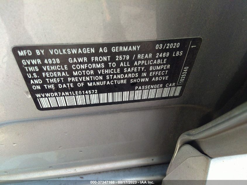 2020 VOLKSWAGEN ARTEON SEL WVWDR7AN1LE014572