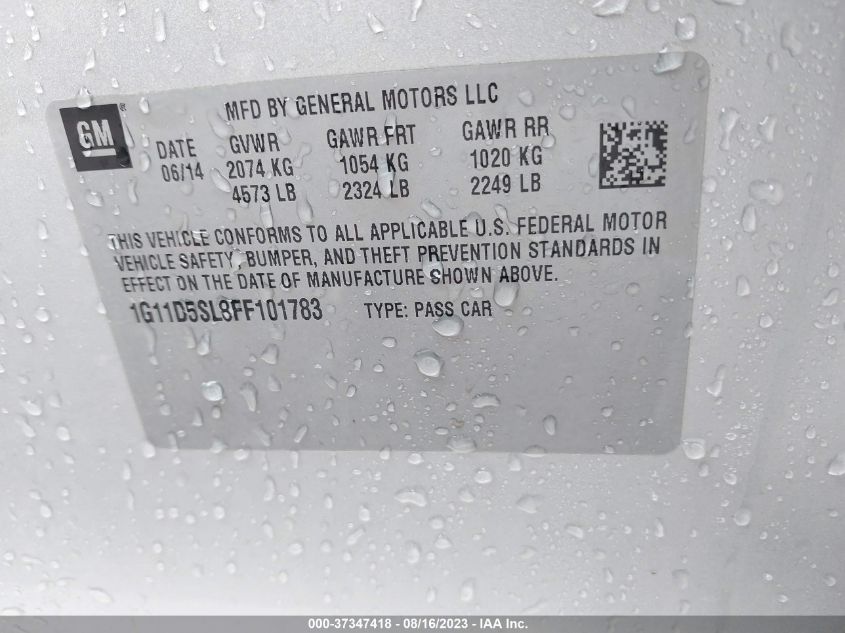 2015 CHEVROLET MALIBU LT - 1G11D5SL8FF101783
