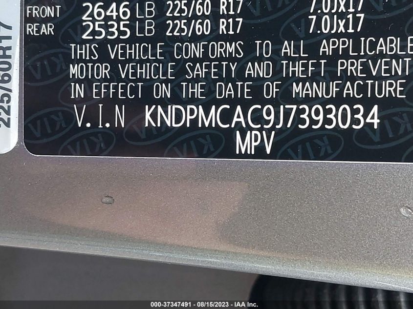 2018 KIA SPORTAGE LX - KNDPMCAC9J7393034