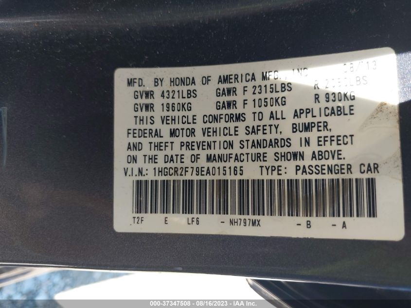 2014 HONDA ACCORD SEDAN EX - 1HGCR2F79EA015165