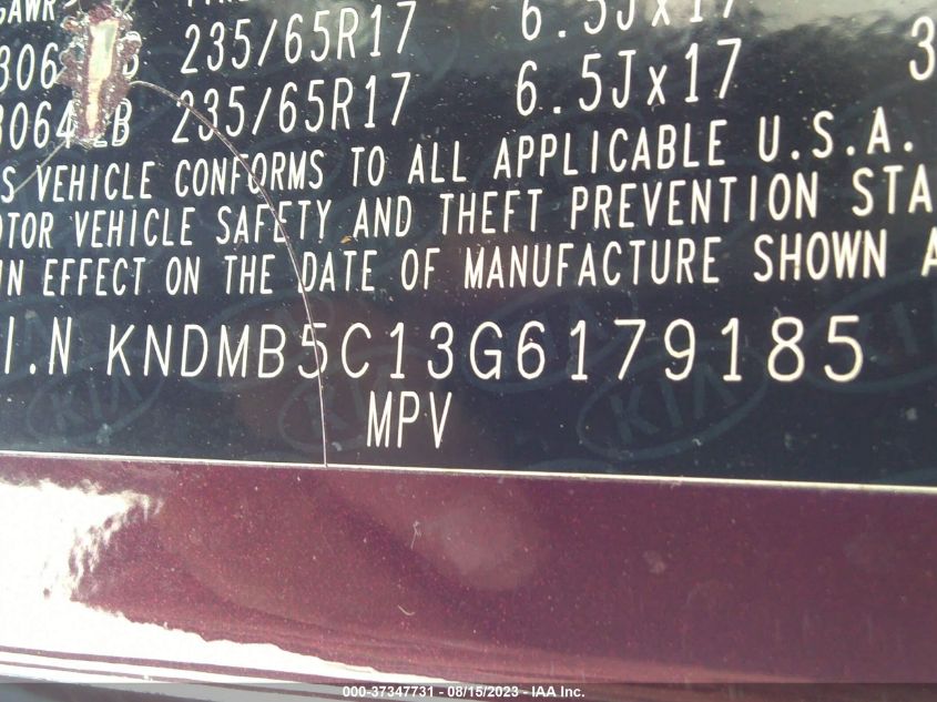 2016 KIA SEDONA LX - KNDMB5C13G6179185