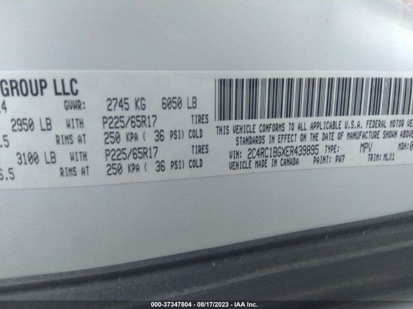 2014 CHRYSLER TOWN & COUNTRY TOURING - 2C4RC1BGXER439895