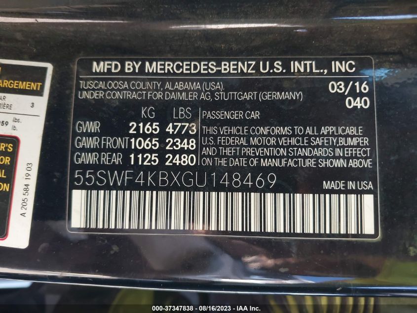 2016 MERCEDES-BENZ C-CLASS C 300 - 55SWF4KBXGU148469