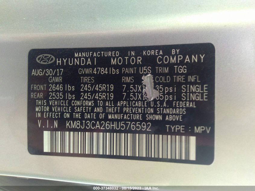 2017 HYUNDAI TUCSON VALUE - KM8J3CA26HU576592