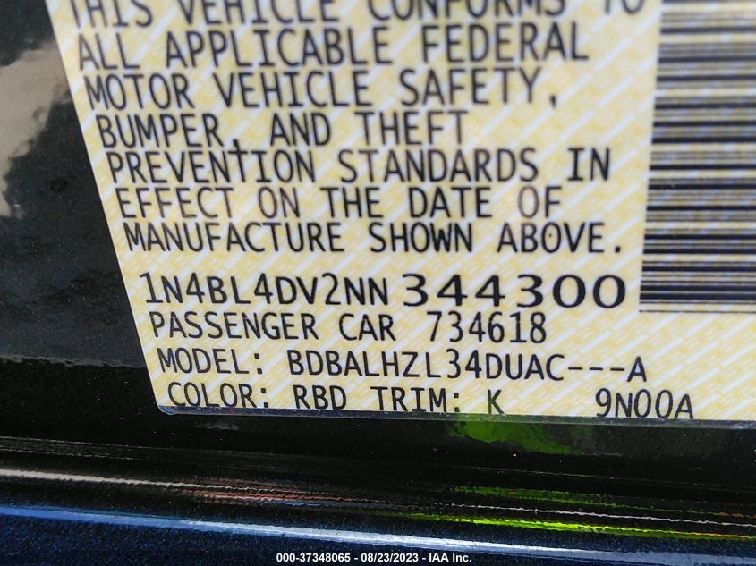 2022 NISSAN ALTIMA 2.5 SV - 1N4BL4DV2NN344300