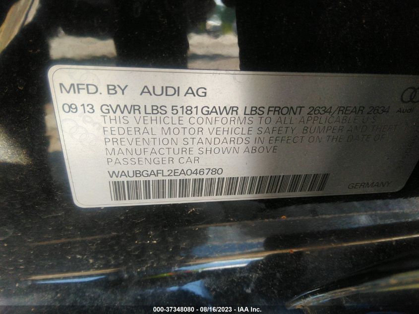 2014 AUDI S4 PREMIUM PLUS WAUBGAFL2EA046780