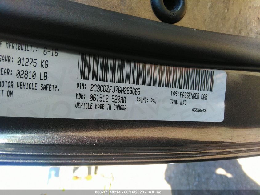 2016 DODGE CHALLENGER R/T SCAT PACK - 2C3CDZFJ7GH263666