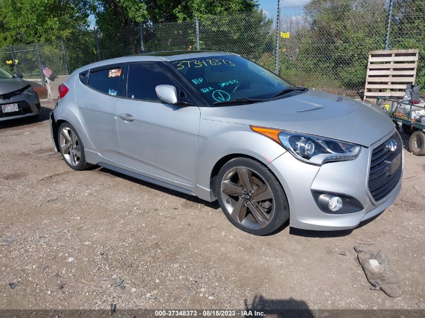 2013 HYUNDAI VELOSTER TURBO W/BLUE INT - KMHTC6AE9DU108838