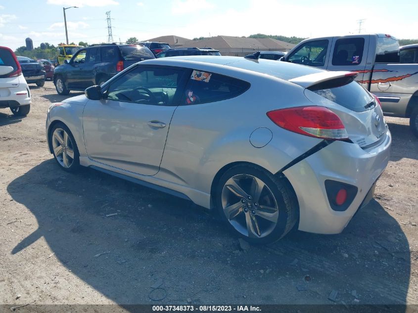 2013 HYUNDAI VELOSTER TURBO W/BLUE INT - KMHTC6AE9DU108838