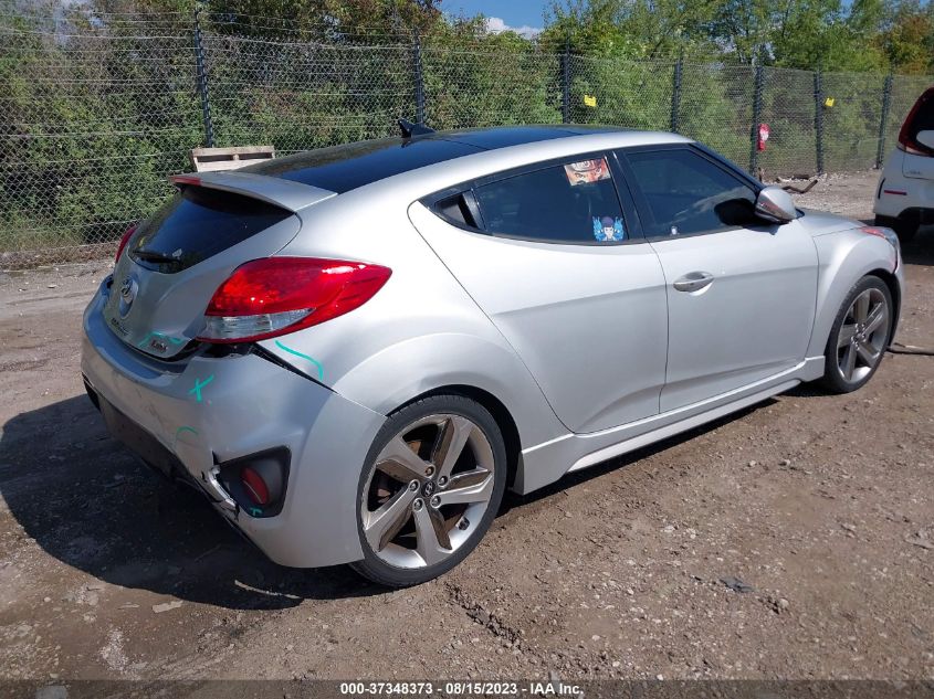 2013 HYUNDAI VELOSTER TURBO W/BLUE INT - KMHTC6AE9DU108838