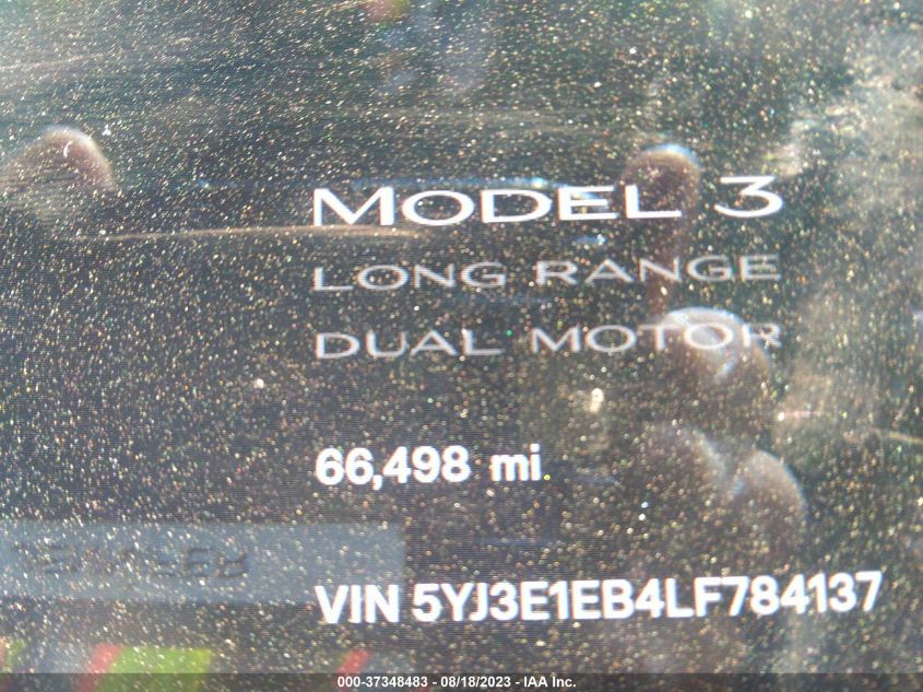 2020 TESLA MODEL 3 LONG RANGE - 5YJ3E1EB4LF784137