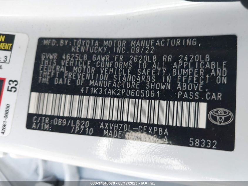 2023 TOYOTA CAMRY HYBRID XSE - 4T1K31AK2PU605061