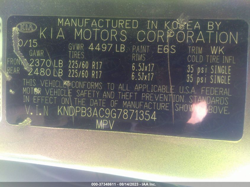 2016 KIA SPORTAGE LX - KNDPB3AC9G7871354