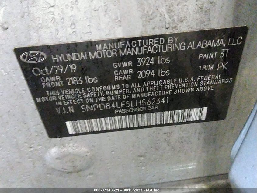 2020 HYUNDAI ELANTRA SEL - 5NPD84LF5LH562341