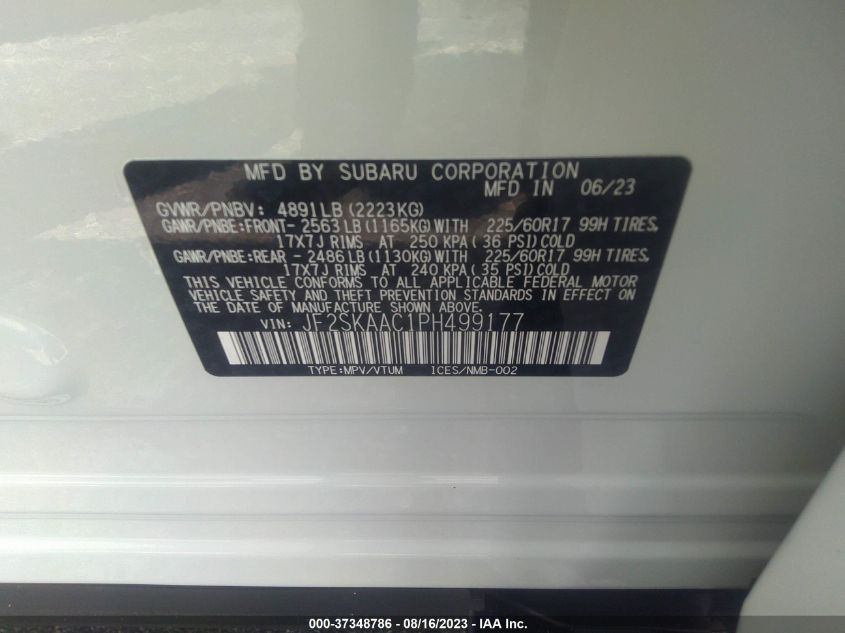 2023 SUBARU FORESTER - JF2SKAAC1PH499177