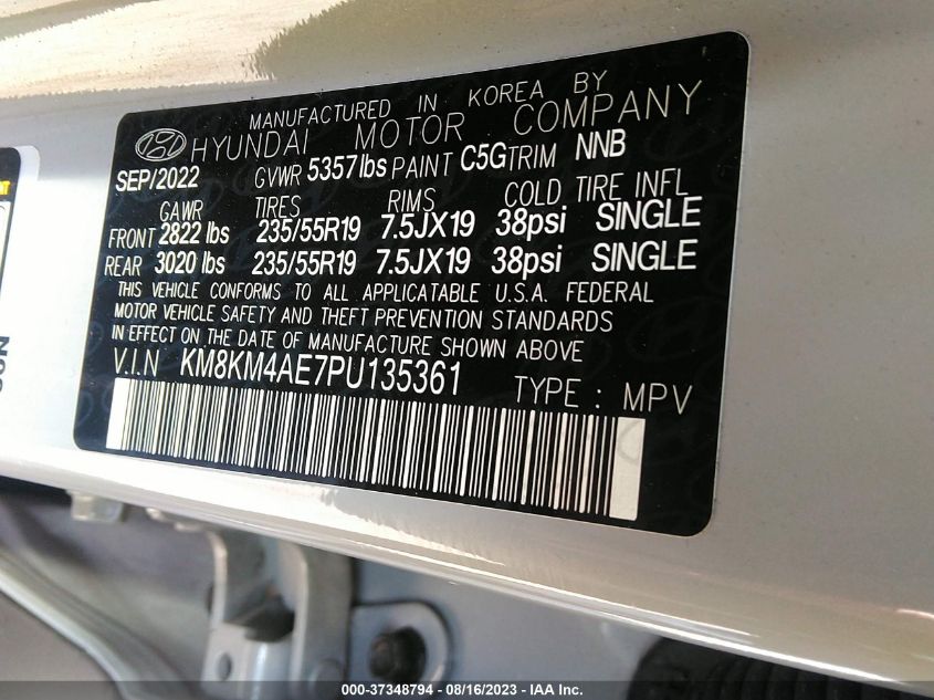 2023 HYUNDAI IONIQ 5 SE KM8KM4AE7PU135361