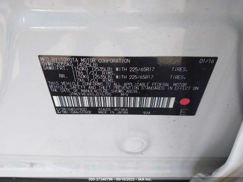 2016 TOYOTA RAV4 LE - JTMZFREVXGJ076795