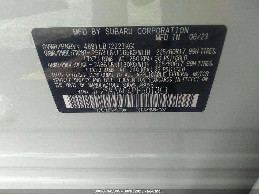 2023 SUBARU FORESTER - JF2SKAAC4PH501861