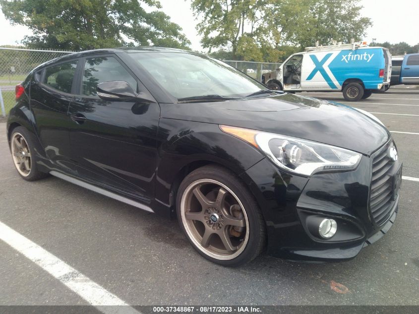 2013 HYUNDAI VELOSTER TURBO W/BLUE INT - KMHTC6AE7DU096429