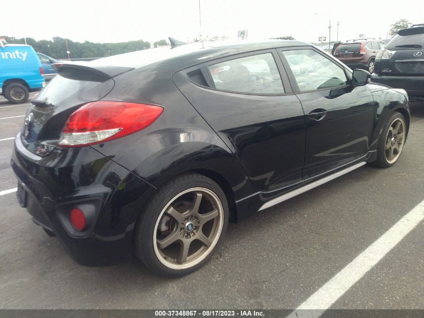 2013 HYUNDAI VELOSTER TURBO W/BLUE INT - KMHTC6AE7DU096429