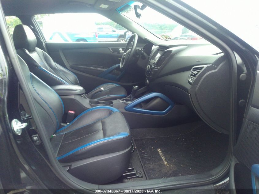 2013 HYUNDAI VELOSTER TURBO W/BLUE INT - KMHTC6AE7DU096429