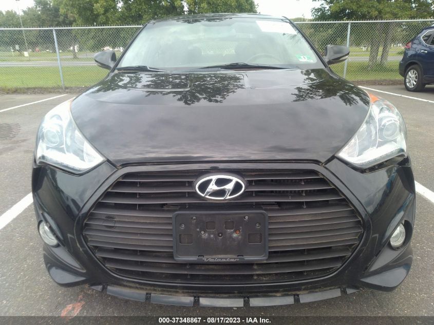 2013 HYUNDAI VELOSTER TURBO W/BLUE INT - KMHTC6AE7DU096429