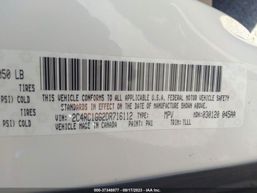 2013 CHRYSLER TOWN & COUNTRY LIMITED - 2C4RC1GG2DR716112
