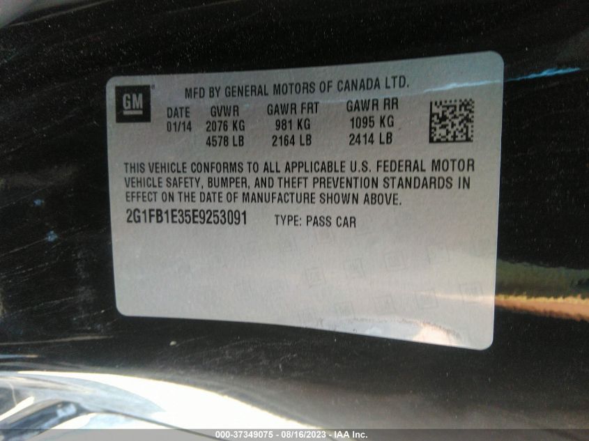 2014 CHEVROLET CAMARO LT - 2G1FB1E35E9253091