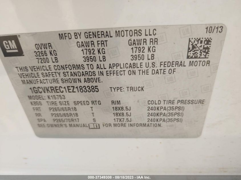 2014 CHEVROLET SILVERADO 1500 LT - 1GCVKREC1EZ183385