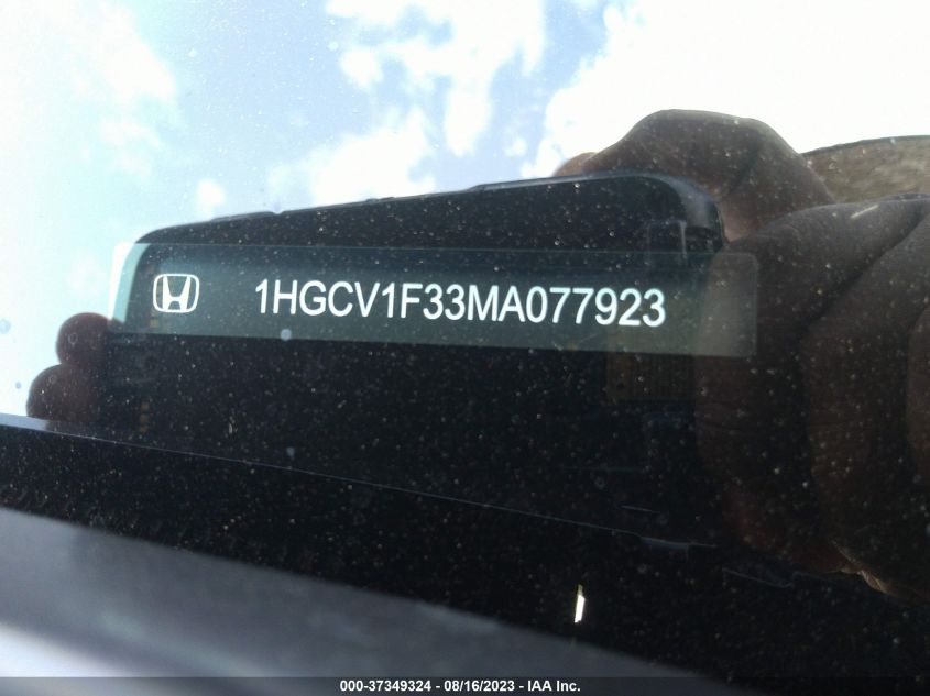 2021 HONDA ACCORD SEDAN SPORT - 1HGCV1F33MA077923