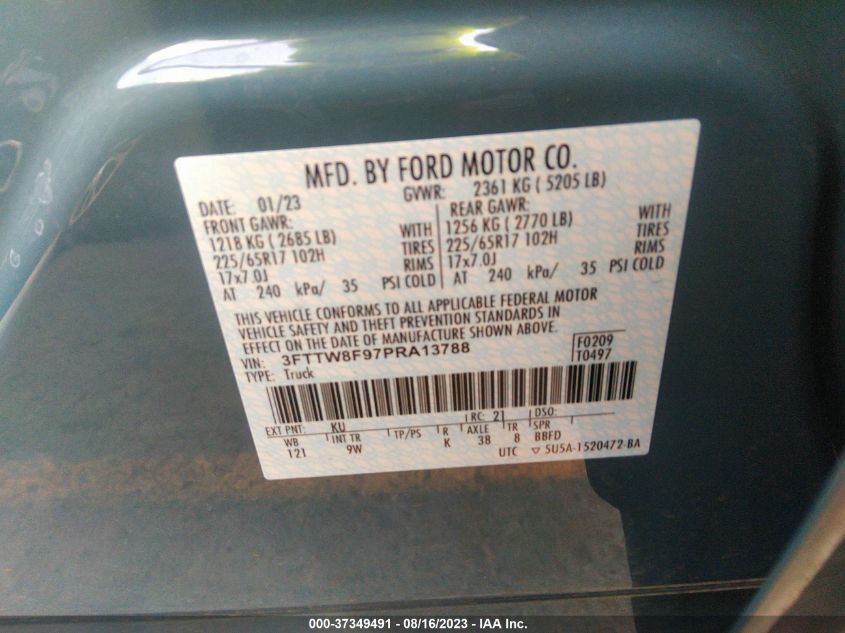 2023 FORD MAVERICK XL/XLT/LARIAT - 3FTTW8F97PRA13788
