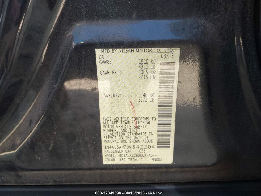 2013 NISSAN ALTIMA 2.5 SL - 1N4AL3AP7DN542204