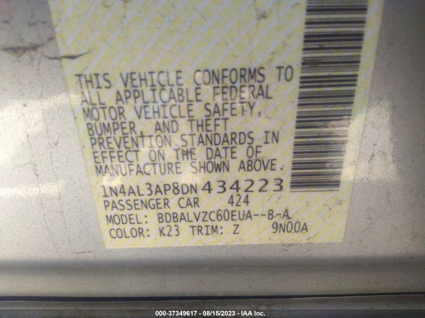 2013 NISSAN ALTIMA 2.5 SL - 1N4AL3AP8DN434223