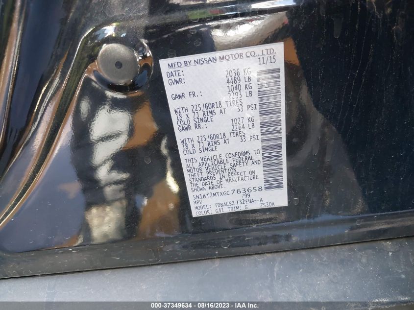 2016 NISSAN ROGUE SL - 5N1AT2MTXGC763658