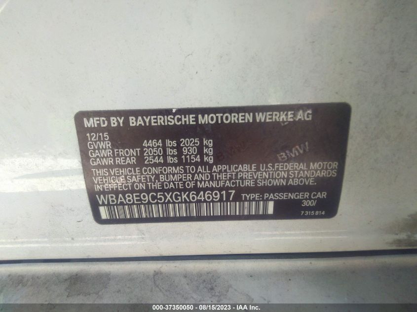 2016 BMW 3 SERIES 328I - WBA8E9C5XGK646917
