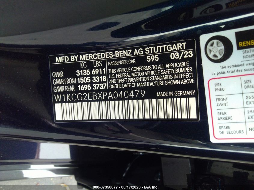 2023 MERCEDES-BENZ EQS EQS 450 - W1KCG2EBXPA040479