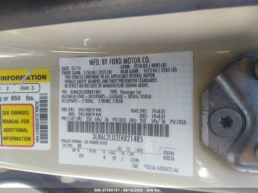 2014 LINCOLN MKZ HYBRID - 3LN6L2LU2ER821485