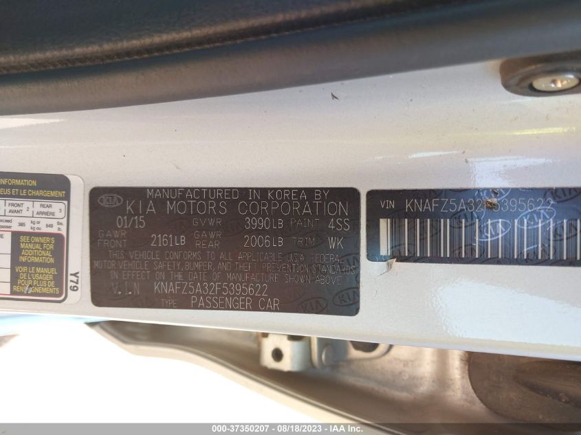 2015 KIA FORTE 5-DOOR SX - KNAFZ5A32F5395622