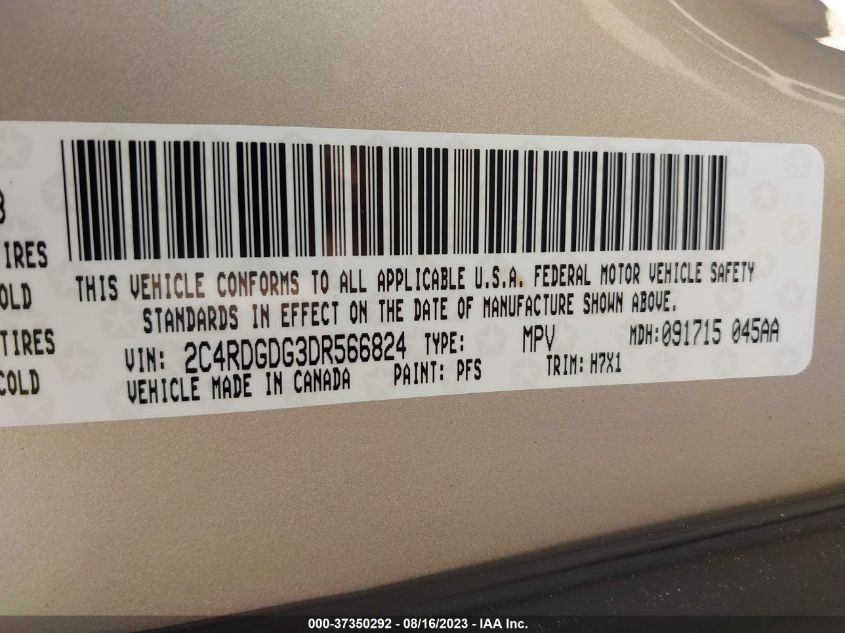 2013 DODGE GRAND CARAVAN CREW - 2C4RDGDG3DR566824