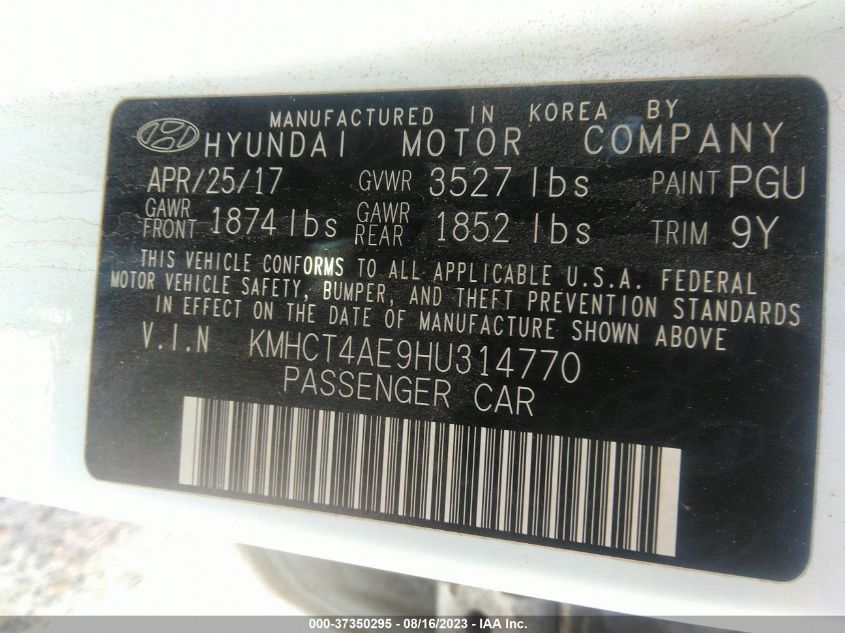 2017 HYUNDAI ACCENT SE - KMHCT4AE9HU314770