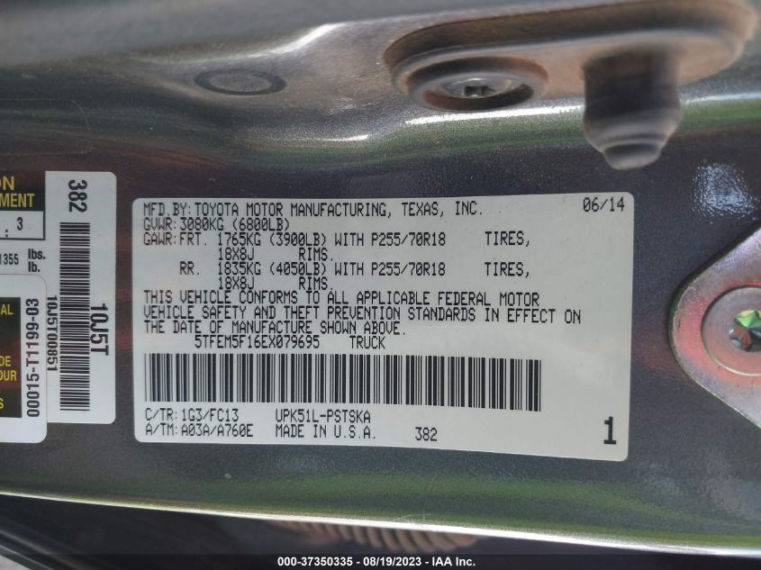 2014 TOYOTA TUNDRA 2WD TRUCK SR5 5TFEM5F16EX079695